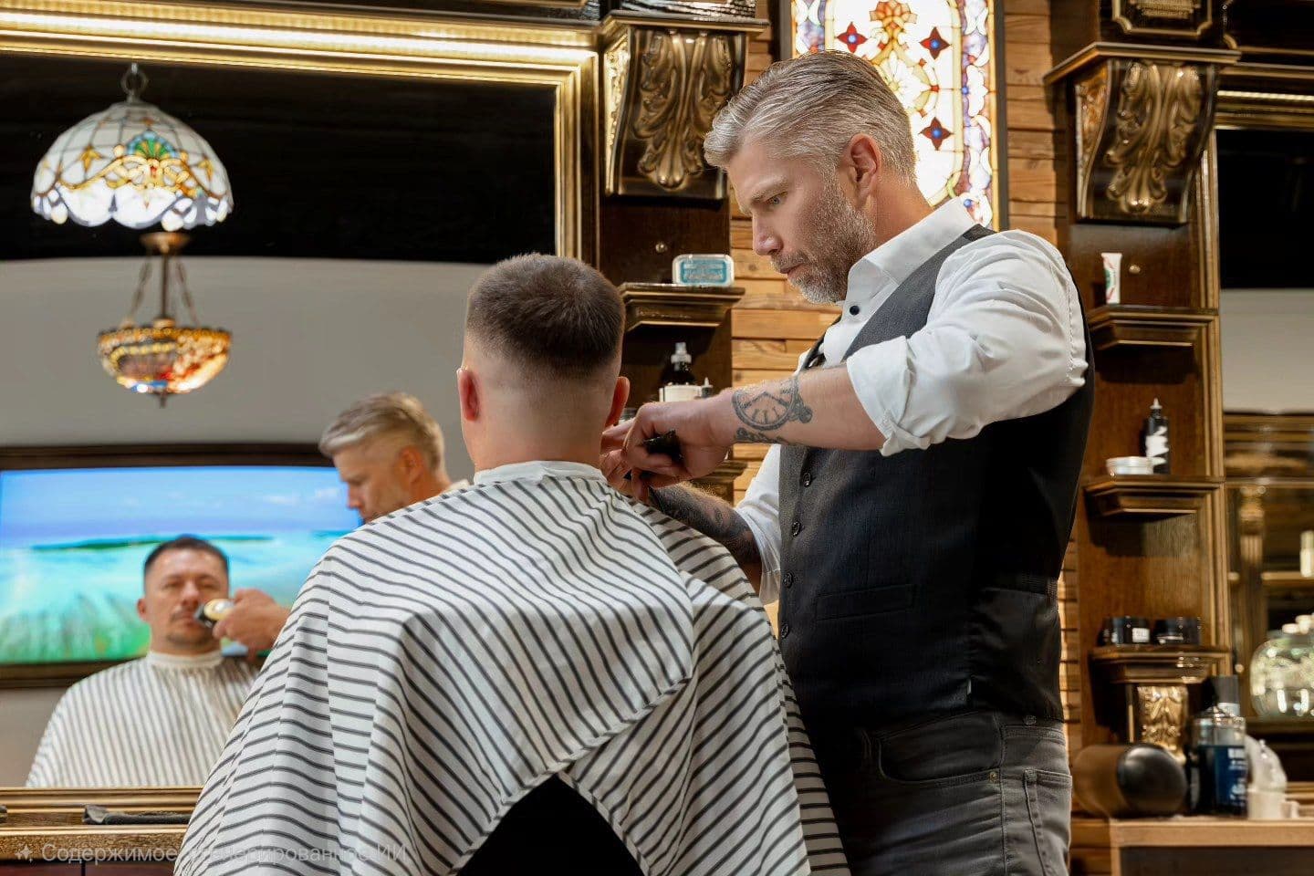 Haircut and beard grooming at Lumberjack Barbershop