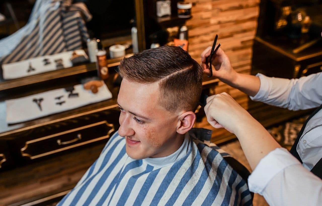 Classic men's haircut at Lumberjack Barbershop